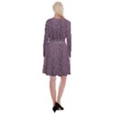 Purple Leather SnakeSkin Design Long Sleeve Velvet Front Wrap Dress View2