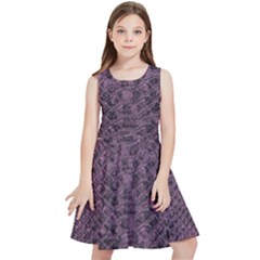 Purple Leather Snakeskin Design Kids  Skater Dress by ArtsyWishy