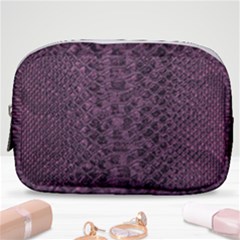 Purple Leather Snakeskin Design Make Up Pouch (small) by ArtsyWishy