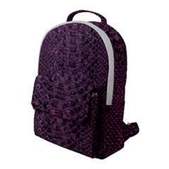 Purple Leather Snakeskin Design Flap Pocket Backpack (large) by ArtsyWishy