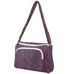 Purple Leather Snakeskin Design Front Pocket Crossbody Bag by ArtsyWishy