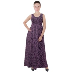 Purple Leather Snakeskin Design Empire Waist Velour Maxi Dress by ArtsyWishy