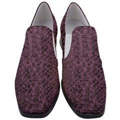 Purple Leather Snakeskin Design Women Slip On Heel Loafers by ArtsyWishy