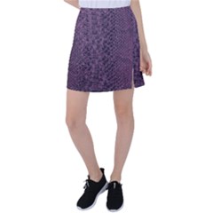 Purple Leather Snakeskin Design Tennis Skirt by ArtsyWishy