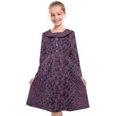 Purple Leather Snakeskin Design Kids  Midi Sailor Dress by ArtsyWishy