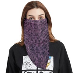 Purple Leather Snakeskin Design Face Covering Bandana (triangle) by ArtsyWishy