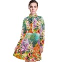 Forest Flowers  Long Sleeve Chiffon Shirt Dress View1