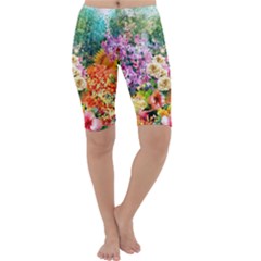 Forest Flowers  Cropped Leggings  by ArtsyWishy