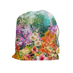 Forest Flowers  Drawstring Pouch (xl)