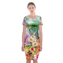 Forest Flowers  Classic Short Sleeve Midi Dress View1