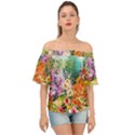 Forest Flowers  Off Shoulder Short Sleeve Top View1