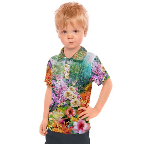 Forest Flowers  Kids  Polo Tee by ArtsyWishy