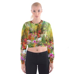 Forest Flowers  Cropped Sweatshirt by ArtsyWishy