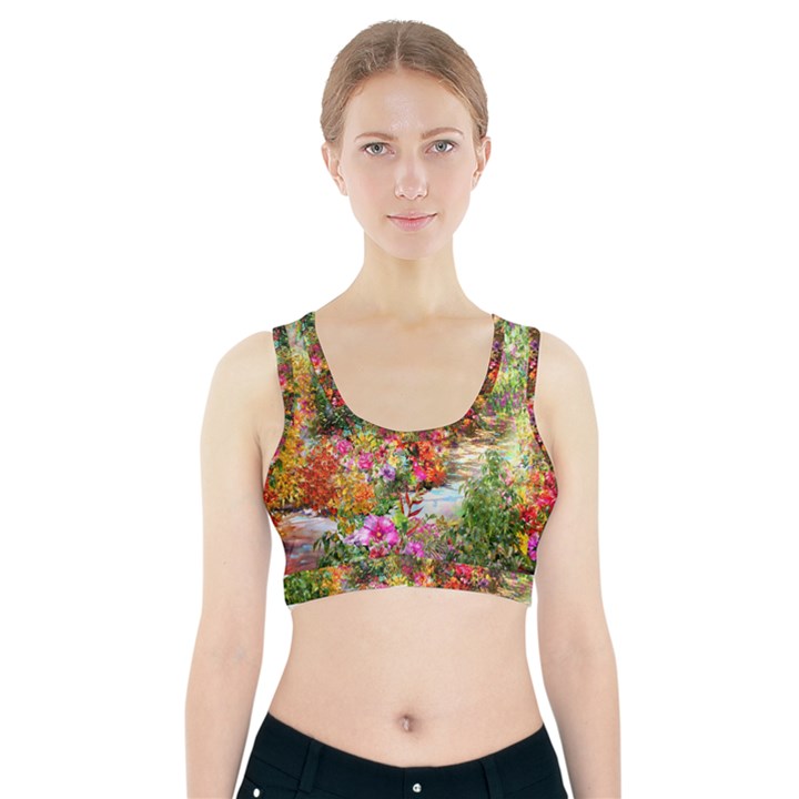 Forest Flowers  Sports Bra With Pocket