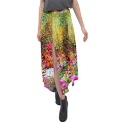 Forest Flowers  Velour Split Maxi Skirt by ArtsyWishy