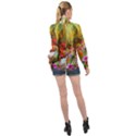 Forest Flowers  High Neck Long Sleeve Chiffon Top View2