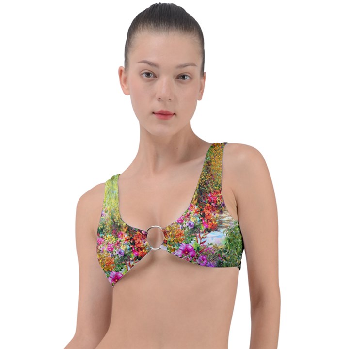 Forest Flowers  Ring Detail Bikini Top