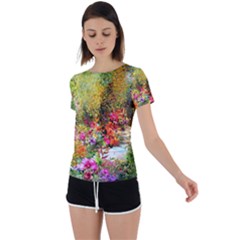 Forest Flowers  Back Circle Cutout Sports Tee