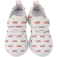 Flower Decorated Love Text Motif Print Pattern Kids  Velcro Strap Shoes by dflcprintsclothing