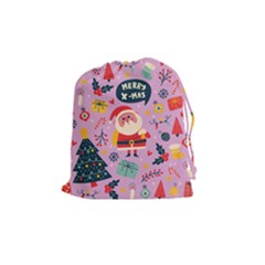 Merry Exmas Merry Exmas Drawstring Pouch (medium) by designsbymallika