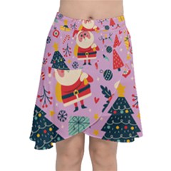 Merry Exmas Merry Exmas Chiffon Wrap Front Skirt by designsbymallika