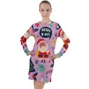 Merry Exmas Merry Exmas Long Sleeve Hoodie Dress View1