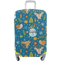 Snowman Deer Snowman Deer Luggage Cover (large) by designsbymallika