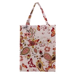 Red Floral Baatik Print Red Floral Baatik Print Classic Tote Bag