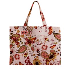 Red Floral Baatik Print Red Floral Baatik Print Zipper Mini Tote Bag by designsbymallika