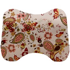 Red Floral Baatik Print Red Floral Baatik Print Head Support Cushion by designsbymallika