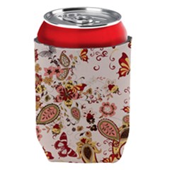 Red Floral Baatik Print Red Floral Baatik Print Can Holder by designsbymallika