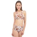 Red Floral Baatik Print Red Floral Baatik Print Cage Up Bikini Set View1