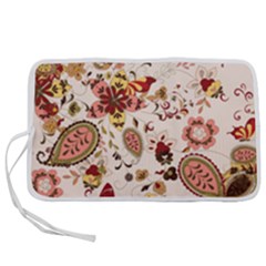 Red Floral Baatik Print Red Floral Baatik Print Pen Storage Case (m) by designsbymallika