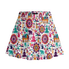 Indian Love Mini Flare Skirt by designsbymallika