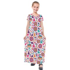 Indian Love Kids  Short Sleeve Maxi Dress by designsbymallika