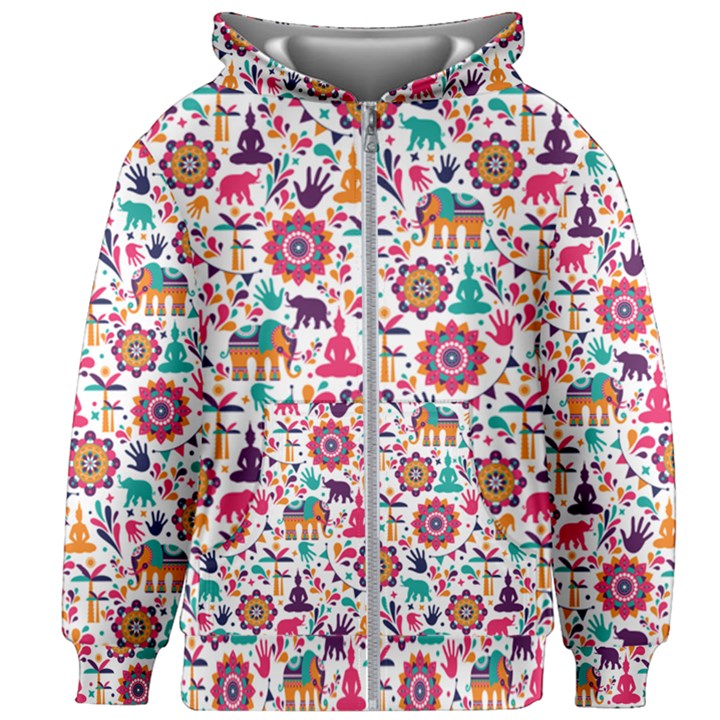 Indian Love Kids  Zipper Hoodie Without Drawstring