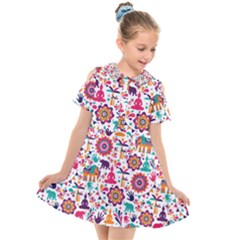 Indian Love Kids  Short Sleeve Shirt Dress by designsbymallika