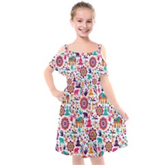 Indian Love Kids  Cut Out Shoulders Chiffon Dress by designsbymallika