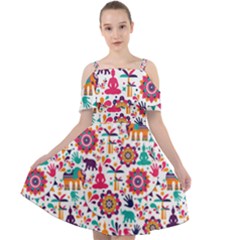 Indian Love Cut Out Shoulders Chiffon Dress