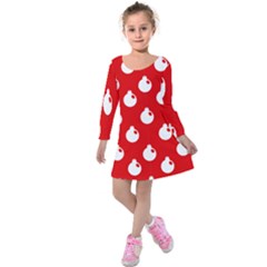 Christmas 007 Large Kids  Long Sleeve Velvet Dress