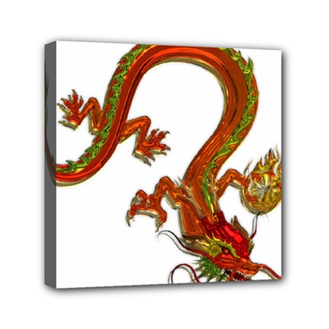 Dragon Art Glass Metalizer China Mini Canvas 6  X 6  (stretched) by HermanTelo