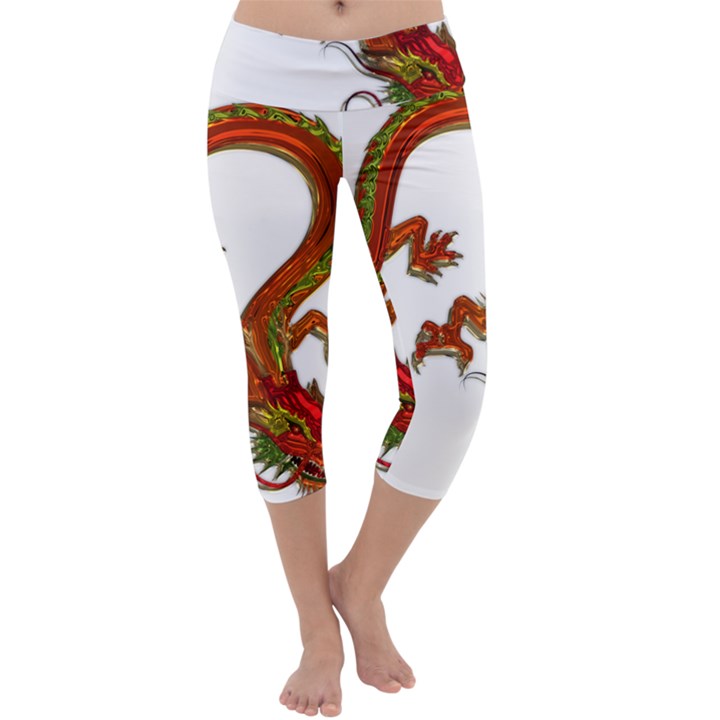 Dragon Art Glass Metalizer China Capri Yoga Leggings