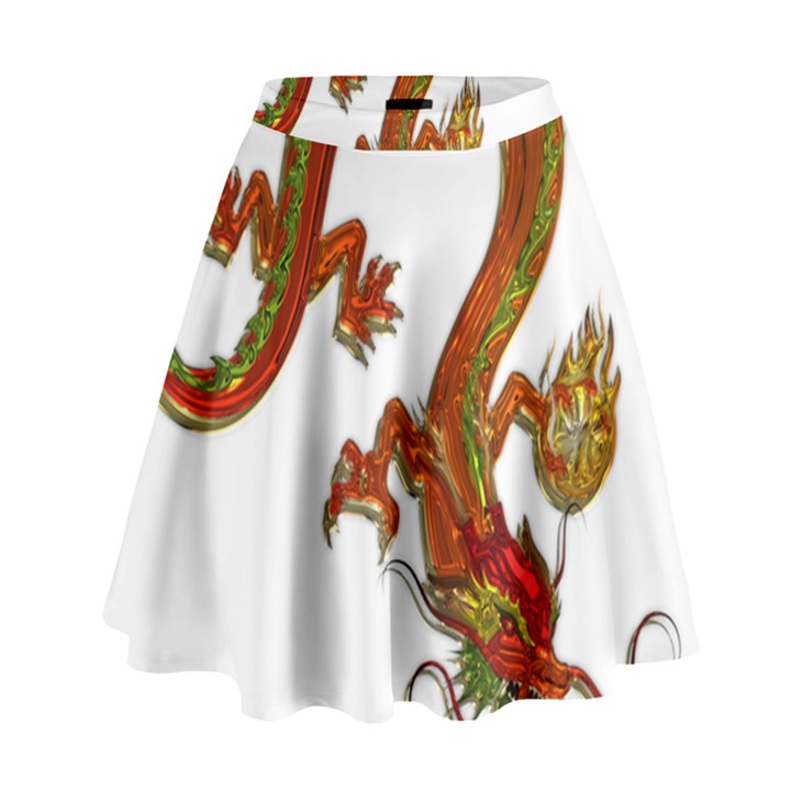 Dragon Art Glass Metalizer China High Waist Skirt