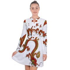 Dragon Art Glass Metalizer China Long Sleeve Panel Dress