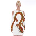 Dragon Art Glass Metalizer China Velvet Long Sleeve Shoulder Cutout Dress View2