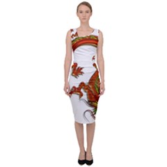 Dragon Art Glass Metalizer China Sleeveless Pencil Dress