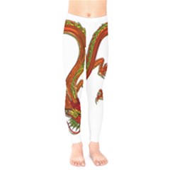 Dragon Art Glass Metalizer China Kids  Leggings by HermanTelo