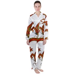 Dragon Art Glass Metalizer China Satin Long Sleeve Pajamas Set by HermanTelo