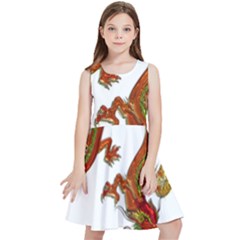 Dragon Art Glass Metalizer China Kids  Skater Dress