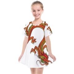 Dragon Art Glass Metalizer China Kids  Smock Dress